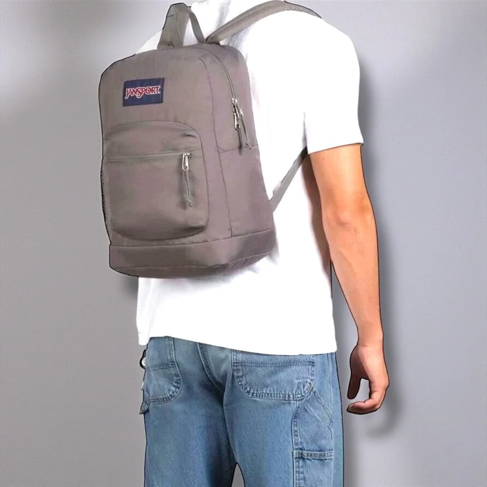 JanSport Cross Town Backpack Graphite Grey‎ 15 Inch Laptop Sleeve NEW